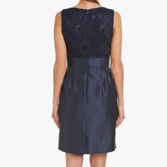 Tahari ASL Sleeveless Sheath Cocktail Dress Navy Blue 6 NWT Feminine Cocktail - Picture 2 of 15